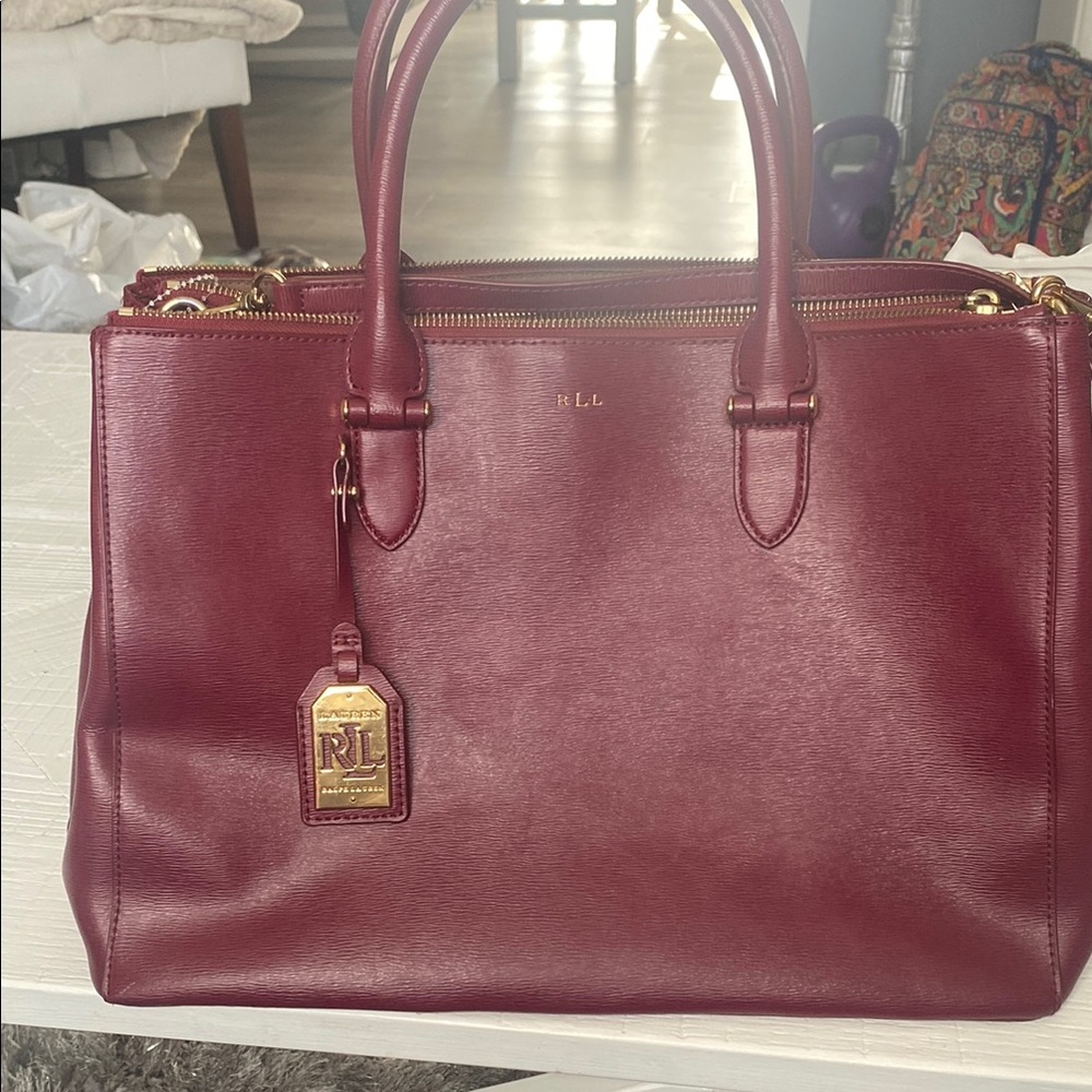 Ralph Lauren Burgundy Satchel